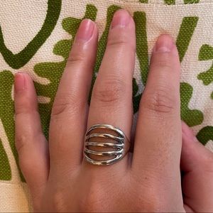 Sterling silver modern ring, unisex, size 10.5